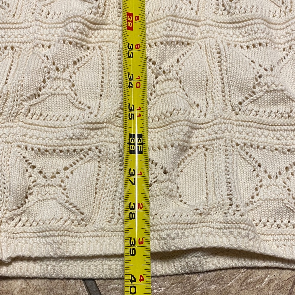 Wide Leg Cream-Colored Pants Chunky Knit Size Medium NWT Spring Fall - Picture 8 of 14